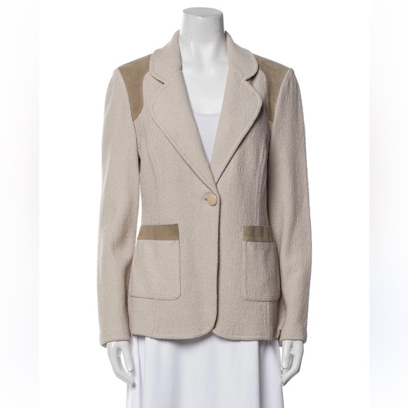 St. John Jackets & Blazers - St. John Santana Knit Blazer With Suede Trim Size 6